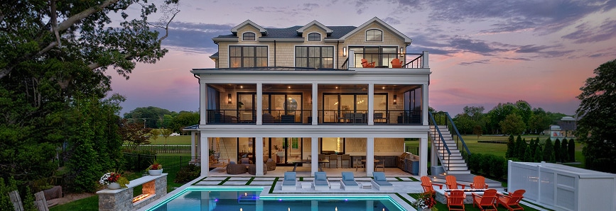 House exterior with pool